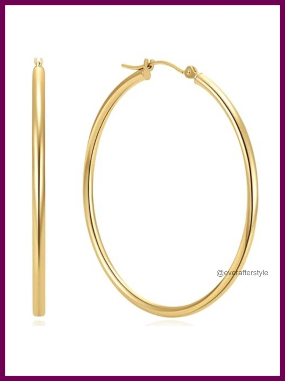 14K Gold Hoop Earrings for Women Large Chunky Round Hoops Hypoallergenic 20-60mm